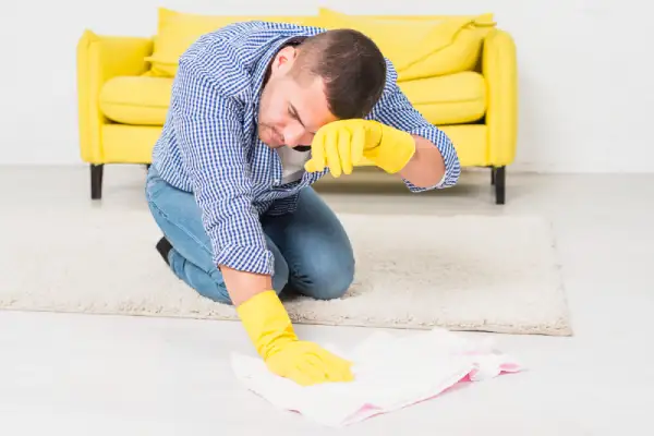How do you remove tough stains from carpets?